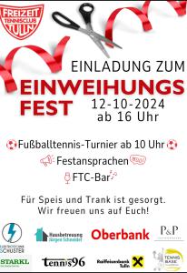 Einladung zum Einweihungsfest von unserem neuen Clubhaus :)